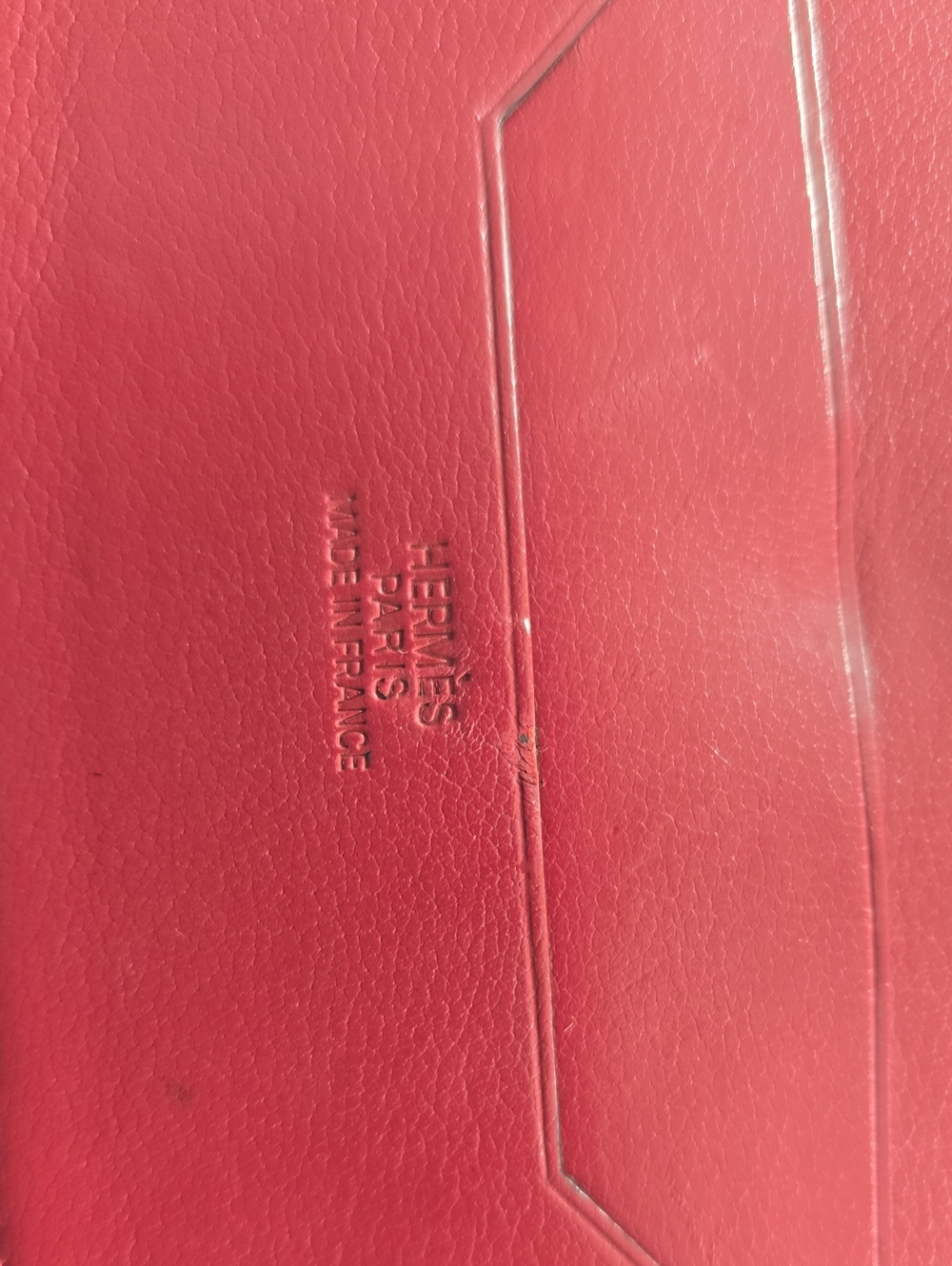 Hermes Red Compact Leather BiFold Wallet